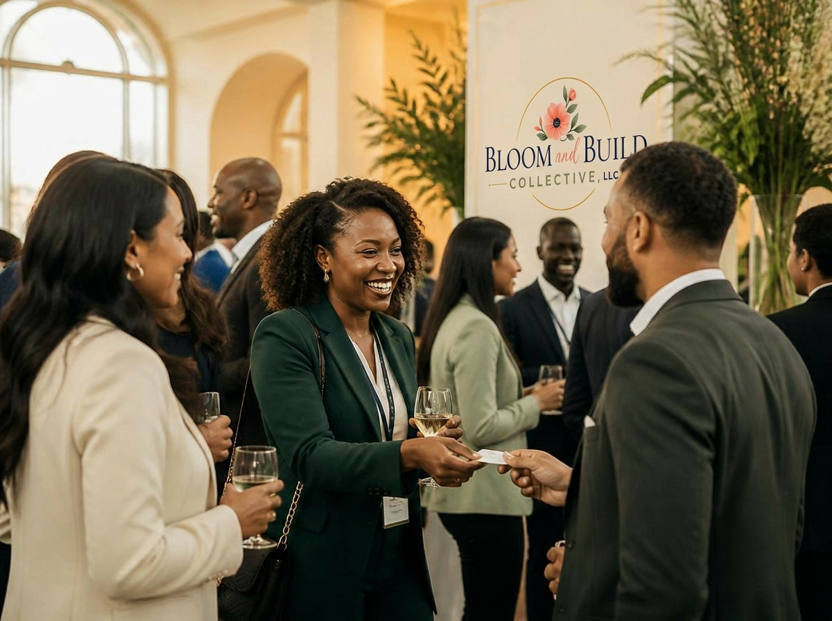 Members networking at a Bloom and Build event